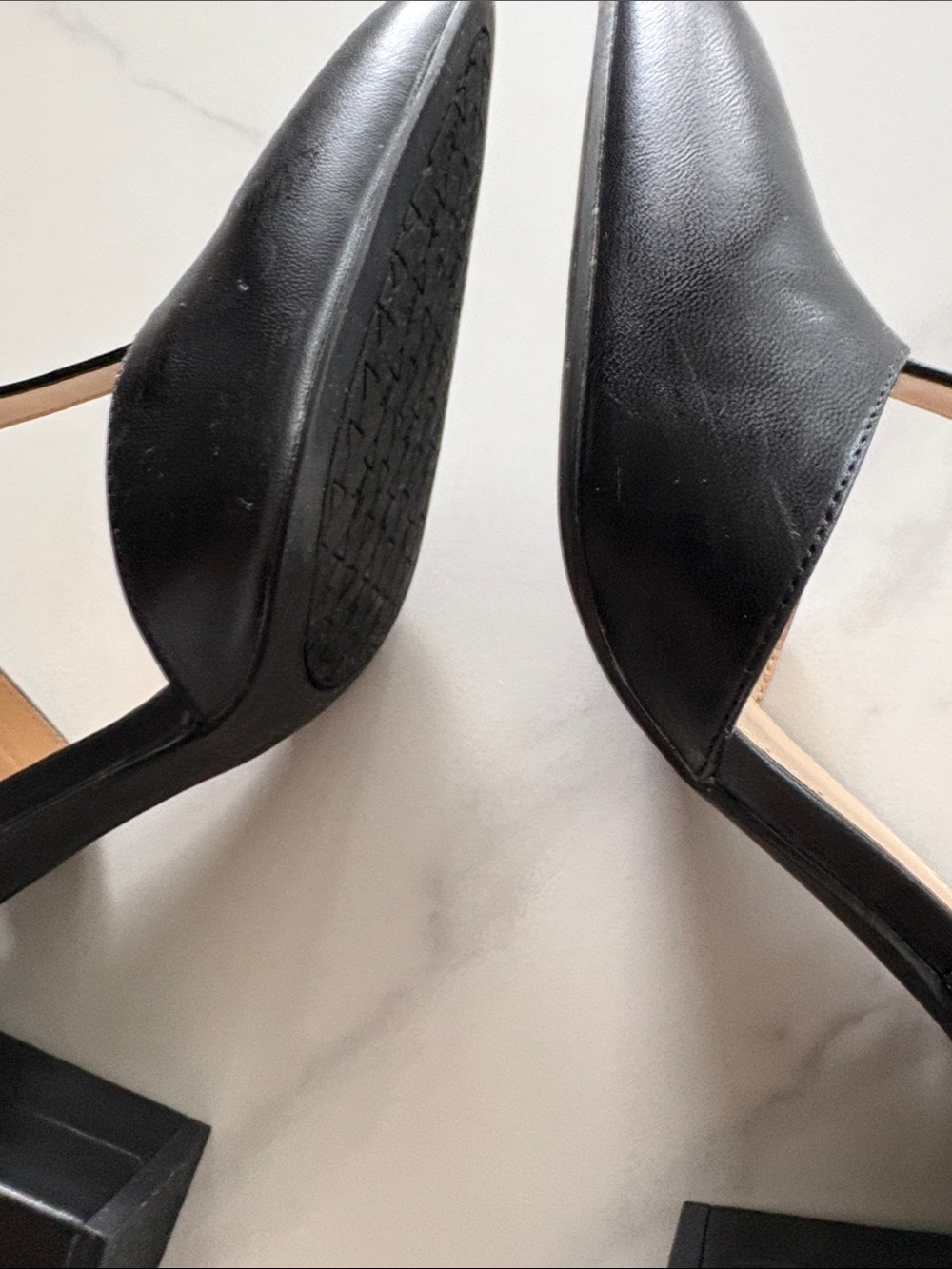 Adrienne Vittadini Black T-Strap Pointed Toe Heels - Picture 6 of 10